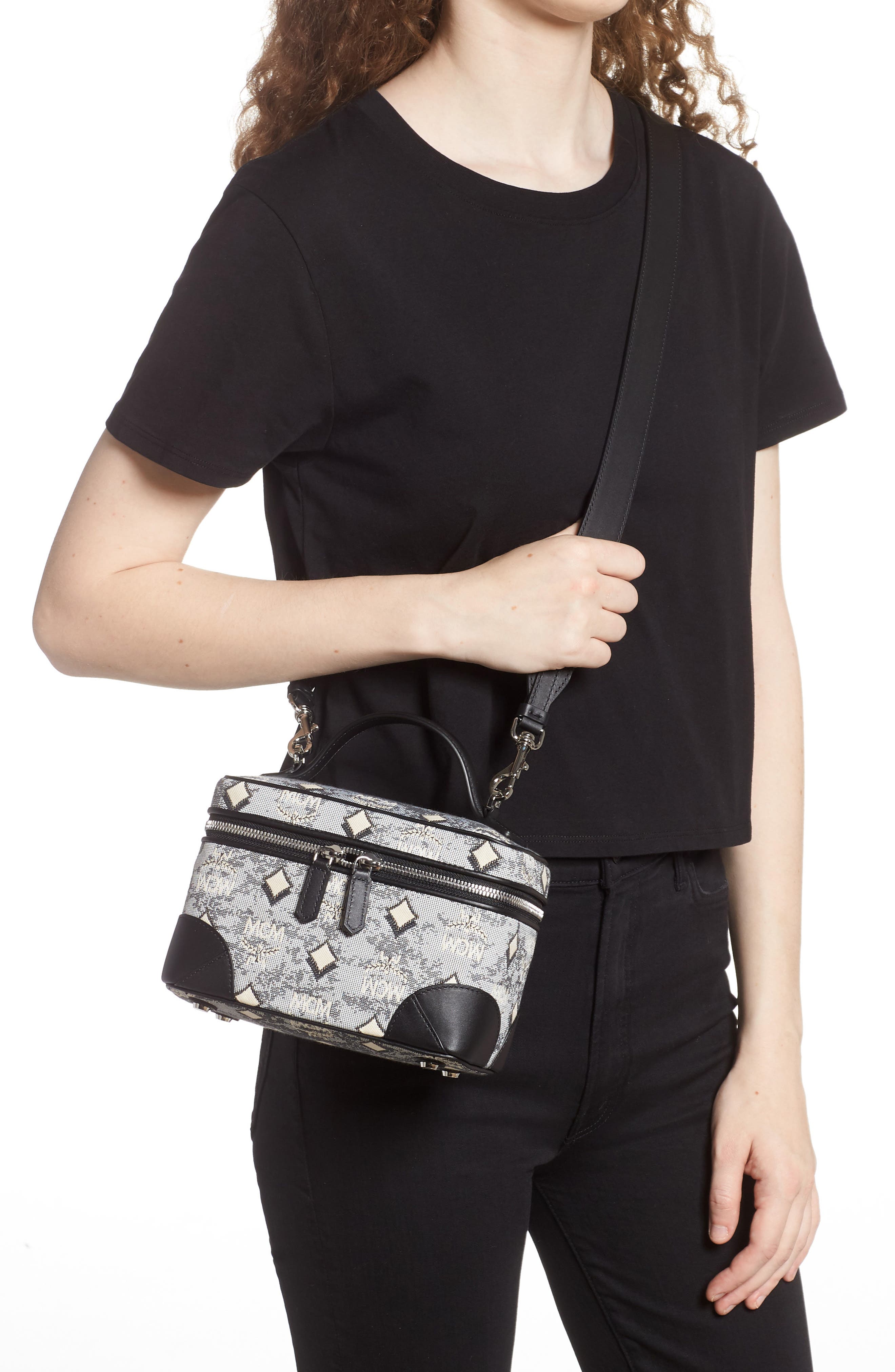 MCM Small Vintage Jacquard Crossbody Bag, Alternate, color, 