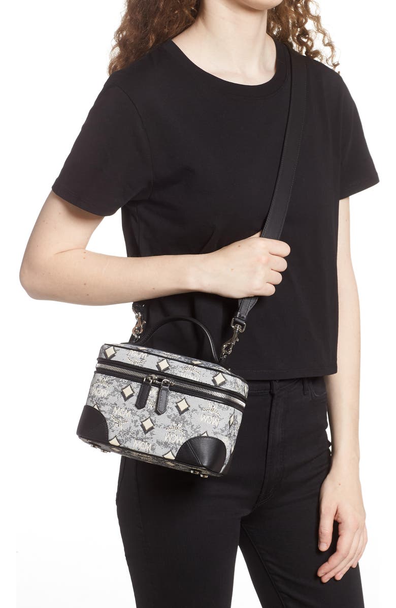 MCM Small Vintage Jacquard Crossbody Bag, Alternate, color,