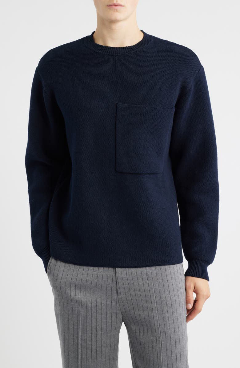 KROST Oversize Cotton Blend Sweater, Main, color, Dark Navy