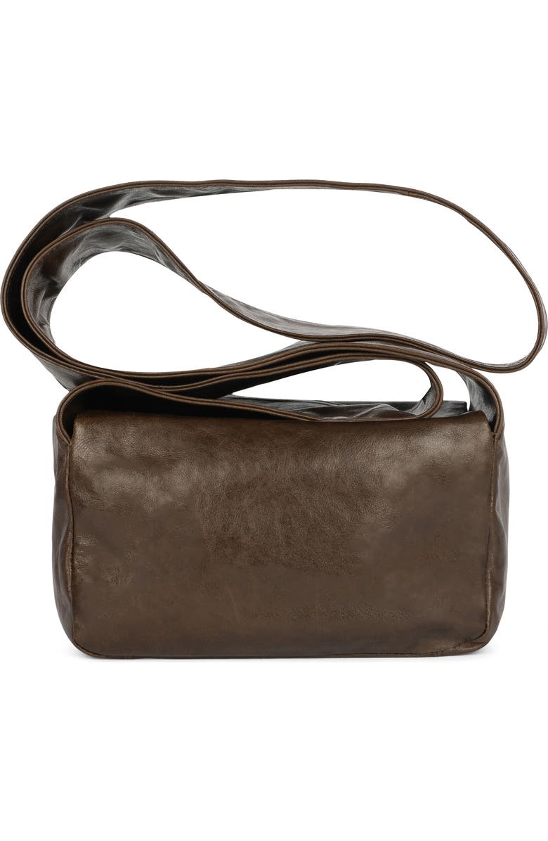 Jeffrey Campbell Boxed-Up Leather Crossbody Bag, Main, color, Brown