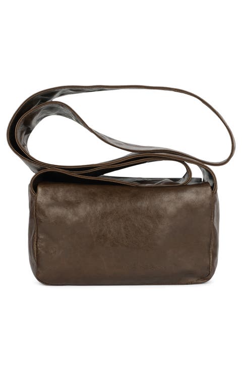 Boxed-Up Leather Crossbody Bag