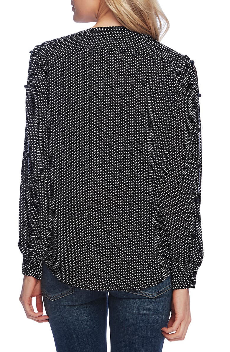 Vince Camuto Textured Fragments Print Split Sleeve Top, Alternate, color,