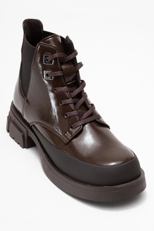 Prologue Shoes Challo Combat Boot In Brown