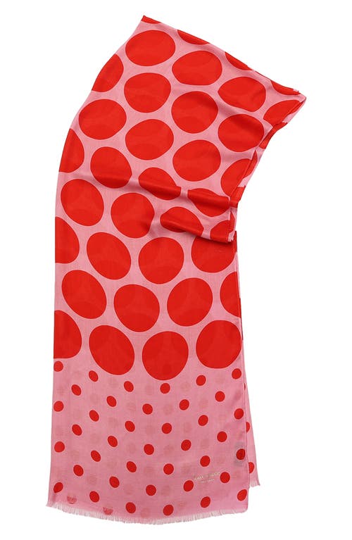 Kate Spade New York Seasonless Dot Oblong Scarf In Classic Red Surf Pink