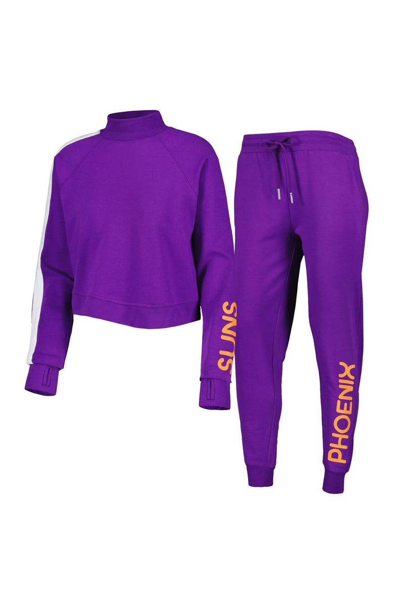 LUSSO Women's Lusso Purple Phoenix Suns Maddie & Matildas Raglan Tri-Blend Pullover Hoodie & Jogger Pants Set, Main, color, Purple