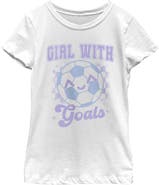 Lost Gods Girls' Cute Girl with Goals T-Shirt