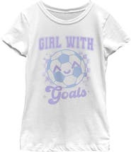 Lost Gods Girls' Cute Girl with Goals T-Shirt