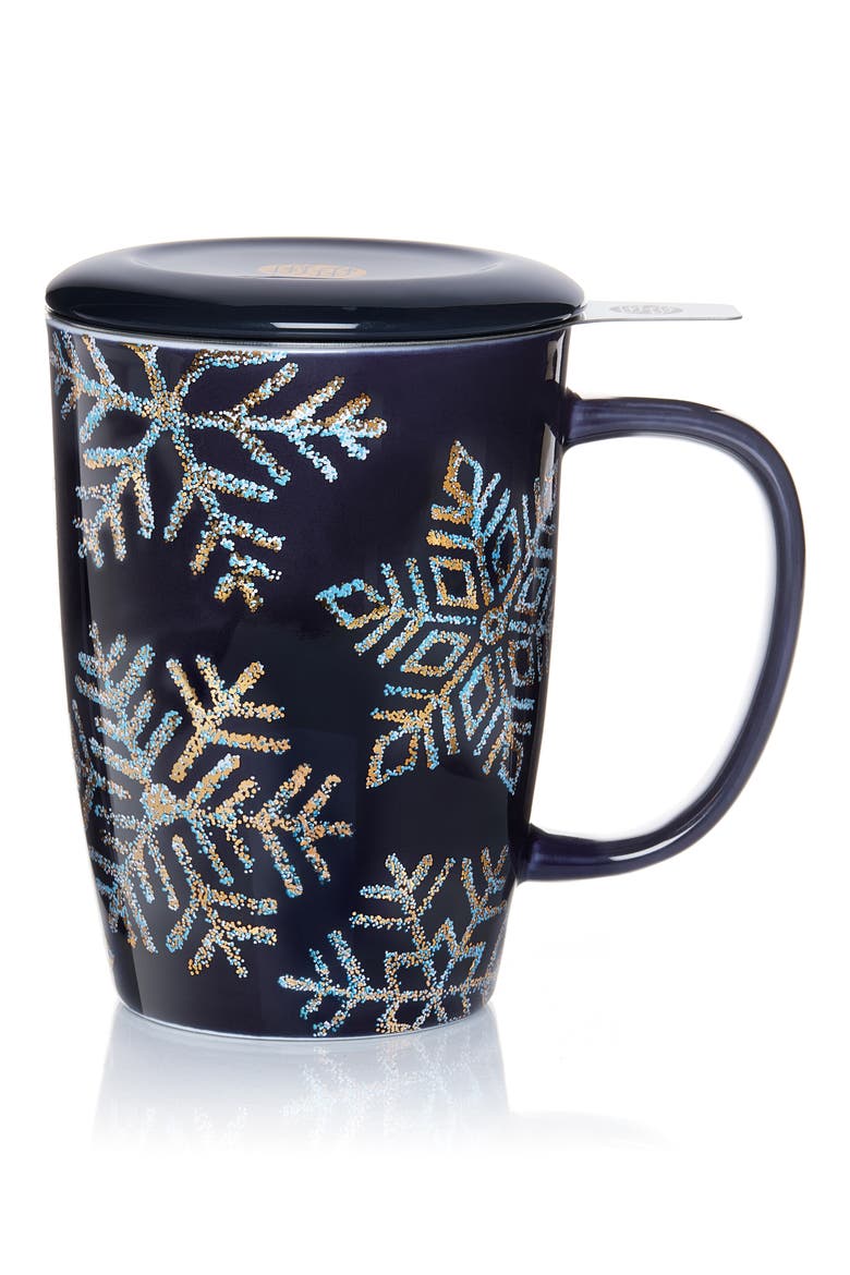 Holiday Tea Infuser Mug, Main, color, BLACK