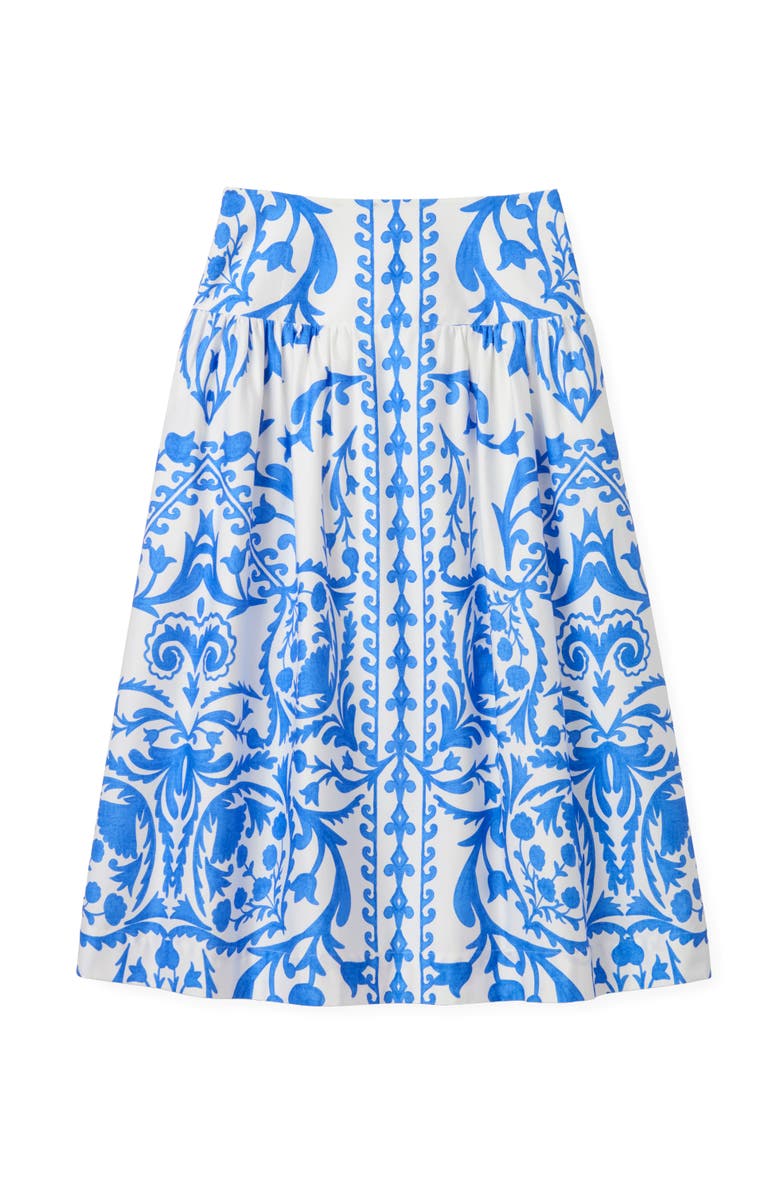 Cartolina Georgia Printed Midi Skirt, Main, color, Provence Blue