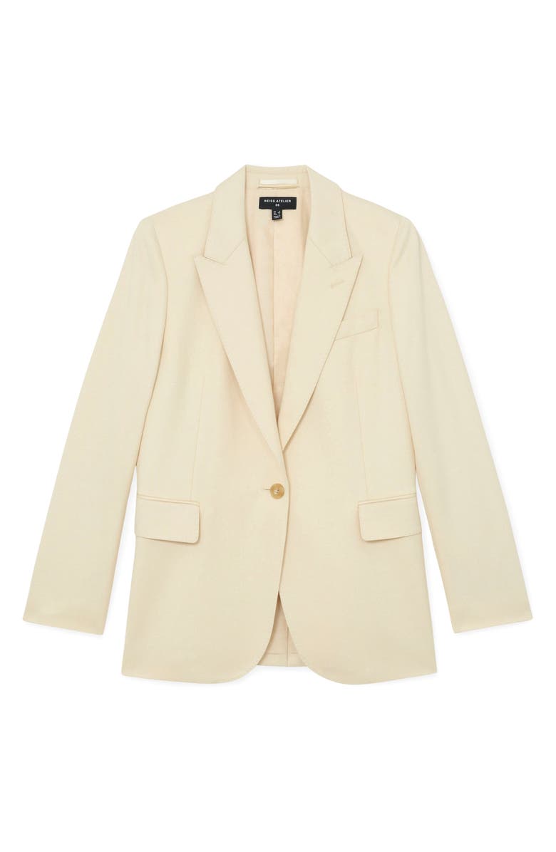 Reiss Anya Pickstitch Detail Silk & Wool Jacket, Alternate, color, Cream