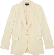 Reiss Anya Pickstitch Detail Silk & Wool Jacket