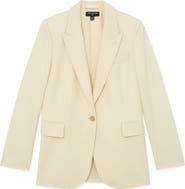 Reiss Anya Pickstitch Detail Silk & Wool Jacket