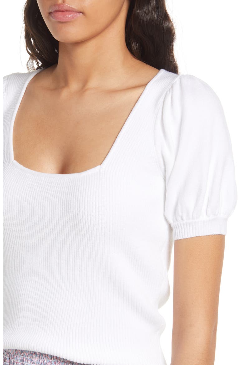 Jaida Ribbed Square Neck Sweater, Alternate, color, WINTER WHITE