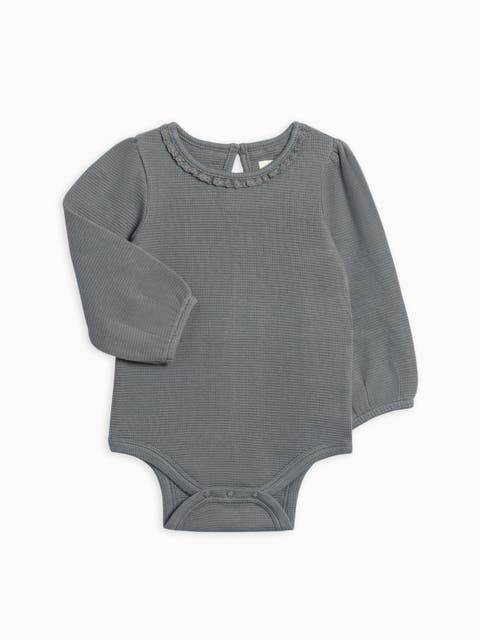 Langley Waffle Knit Lace Neckline Bodysuit (Baby)
