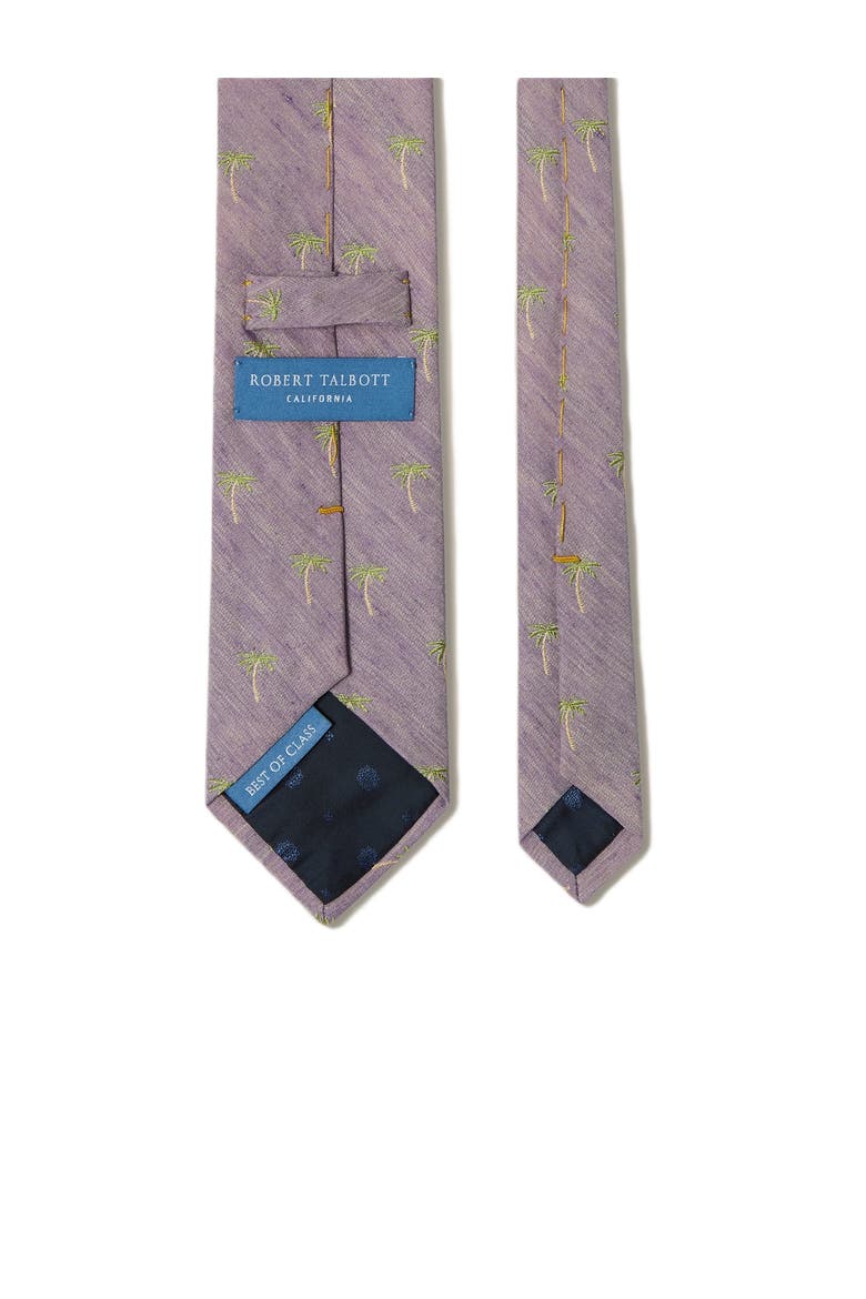 Robert Palm Silk Linen Best of Class Necktie, Alternate, color, Purple