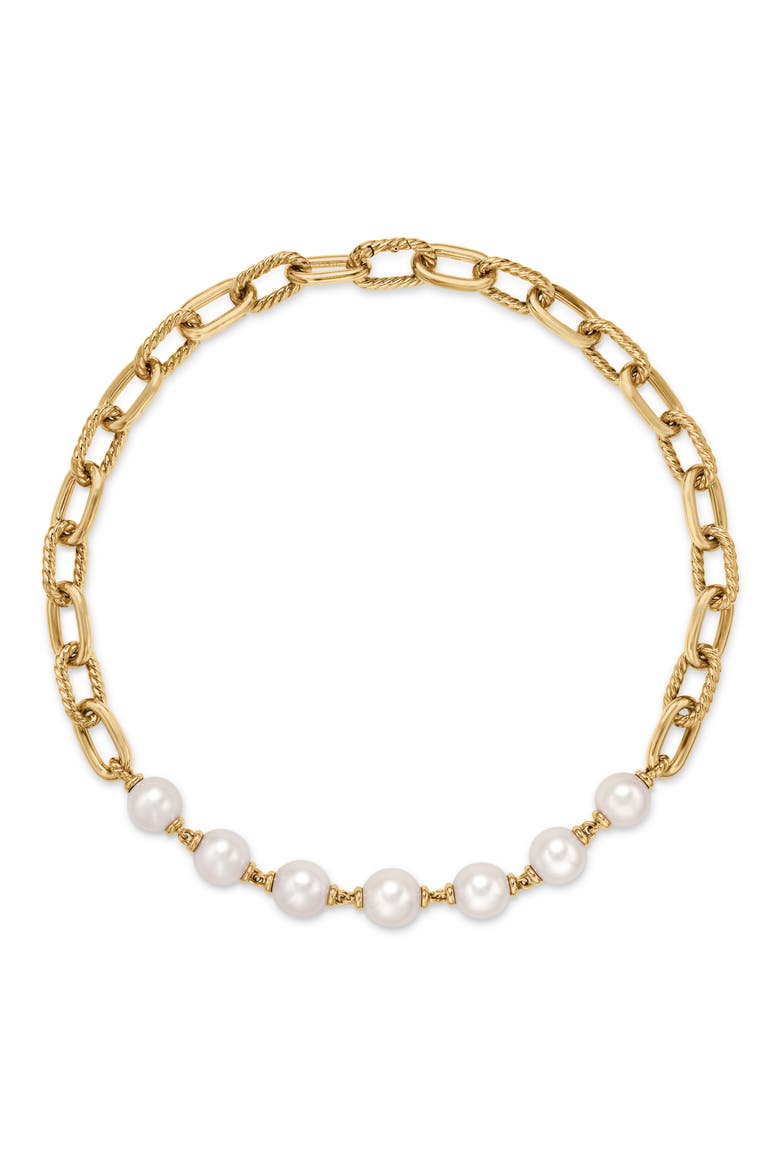 DY Madison® Pearl Chain Necklace in 18K Yellow Gold, Alternate, color, WHITE PEARL/ YELLOW GOLD
