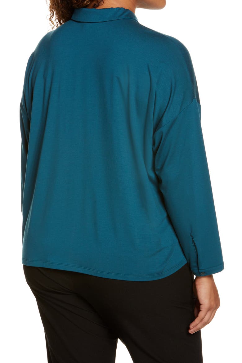 Classic Collar Stretch Jersey Boxy Shirt, Alternate, color, BLSPR