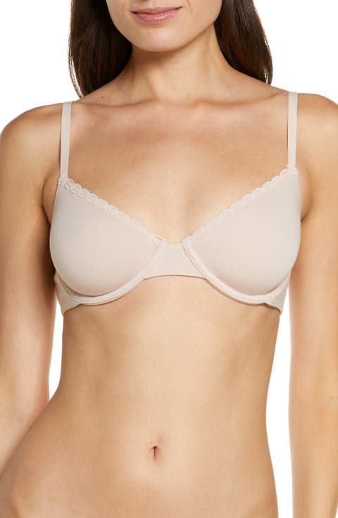 Adorned Cotton Blend Underwire Bra