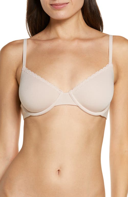 Skarlett Blue Adorned Cotton Blend Underwire Bra in Cashmere