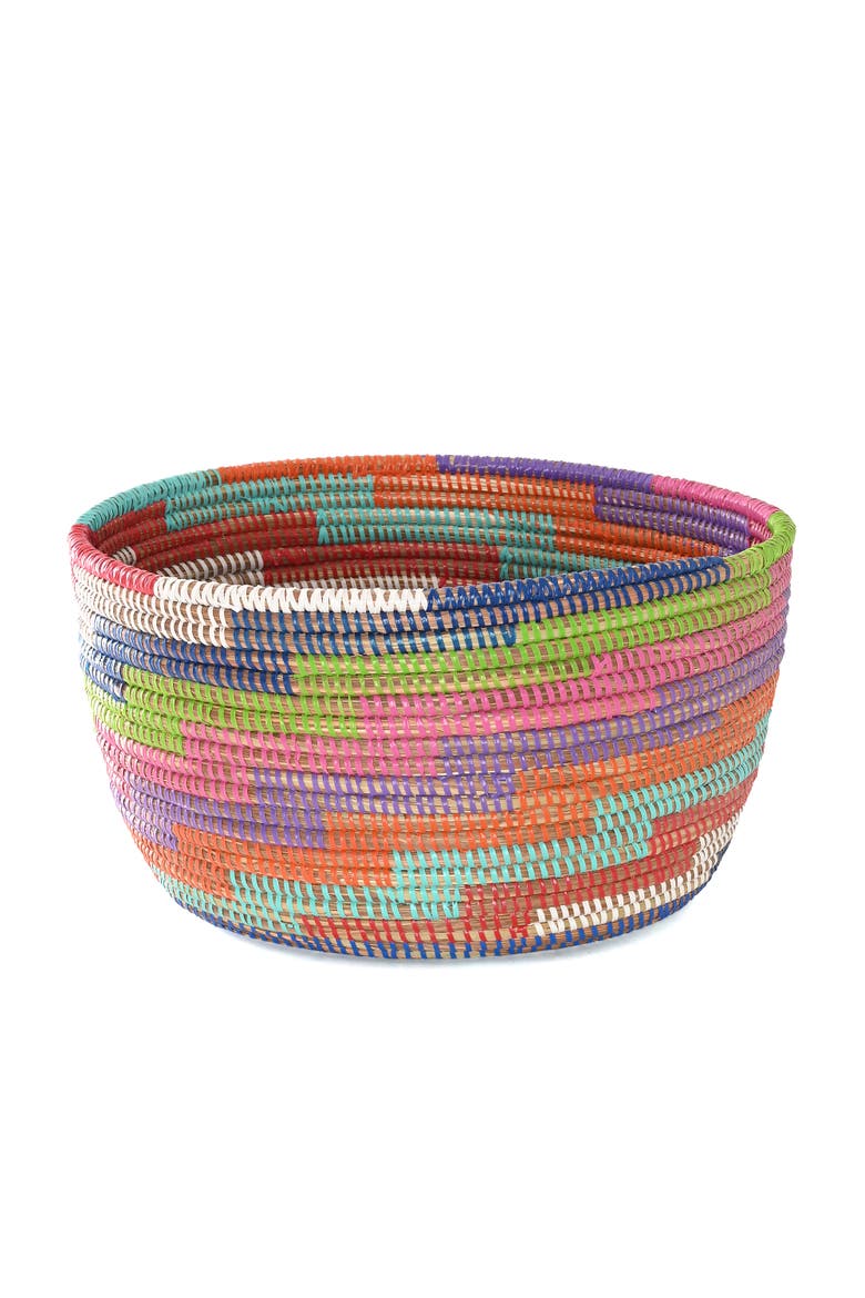 Set of Two Colorful Stairwell Nesting Baskets, Alternate, color, Multicolor