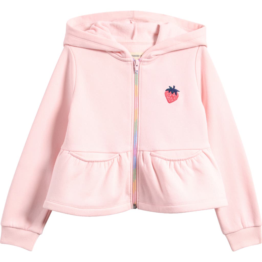TUCKER + TATE TUCKER + TATE KIDS' EMBROIDERED PEPLUM ZIP-UP HOODIE