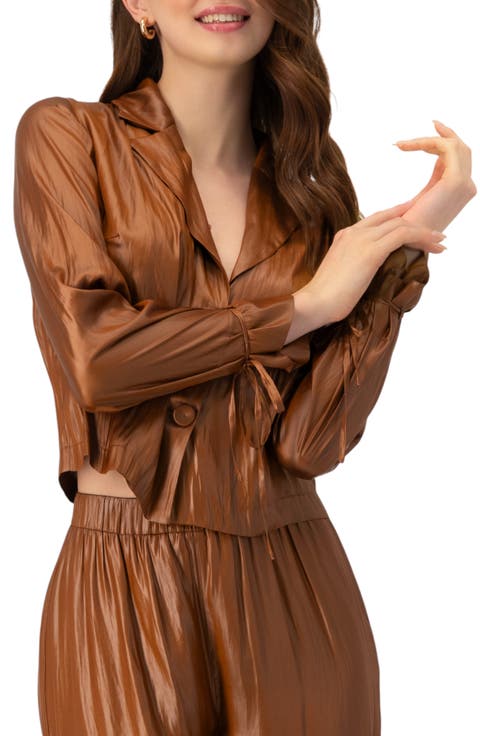 Two Button Shirt with Sleeve Ties