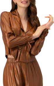 IVONNE Two Button Shirt with Sleeve Ties