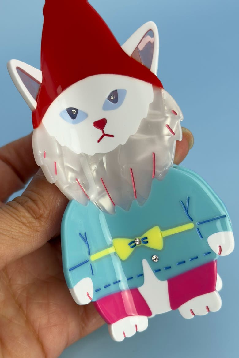 Cat Garden Gnome Hair Claw, Alternate, color, Red