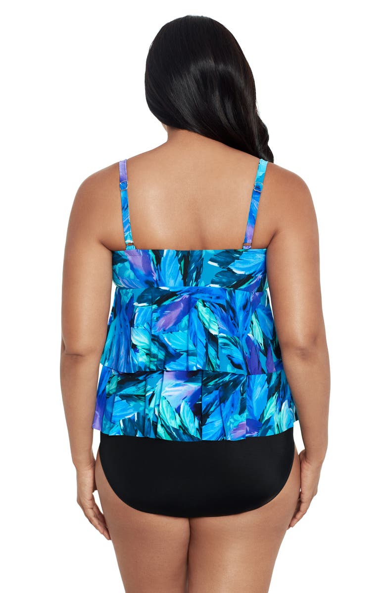 Trimshaper Rylee V-Neck Tankini Swimsuit Top, Alternate, color, Swaying Tropics