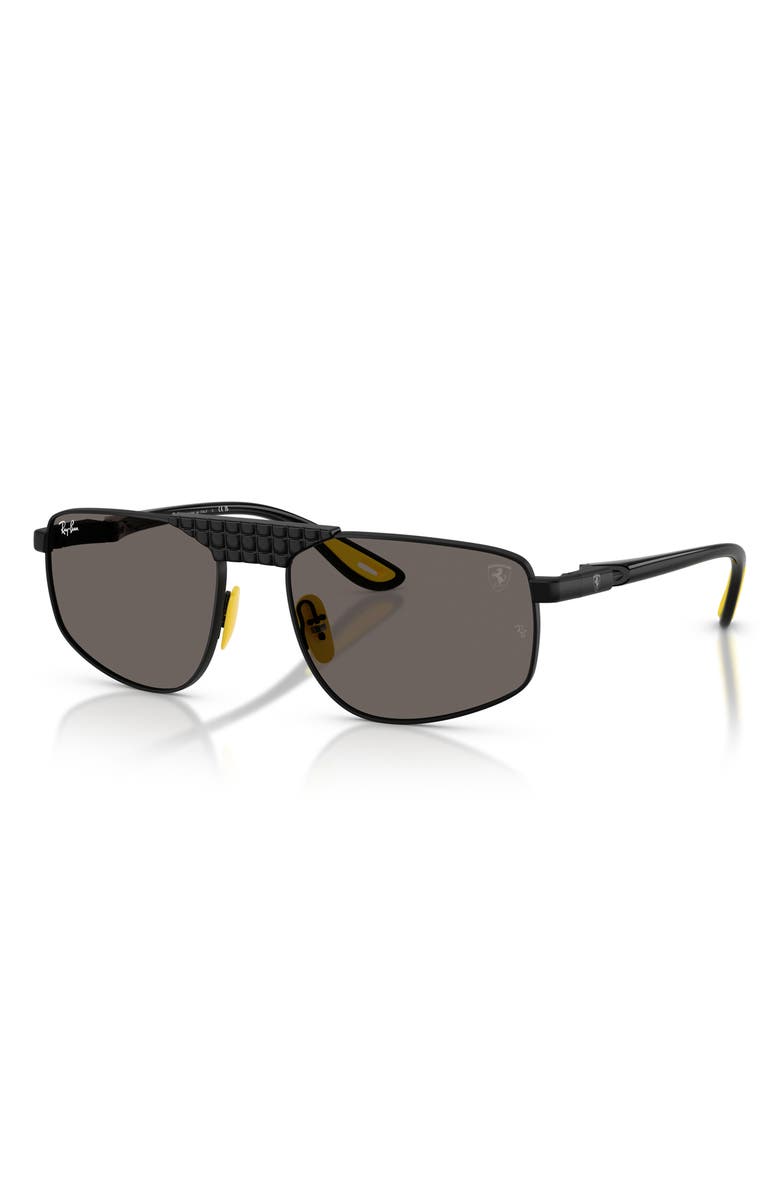 Ray-Ban 58mm Ferrari Irregular Sunglasses, Alternate, color, Matte Black / Dark Grey