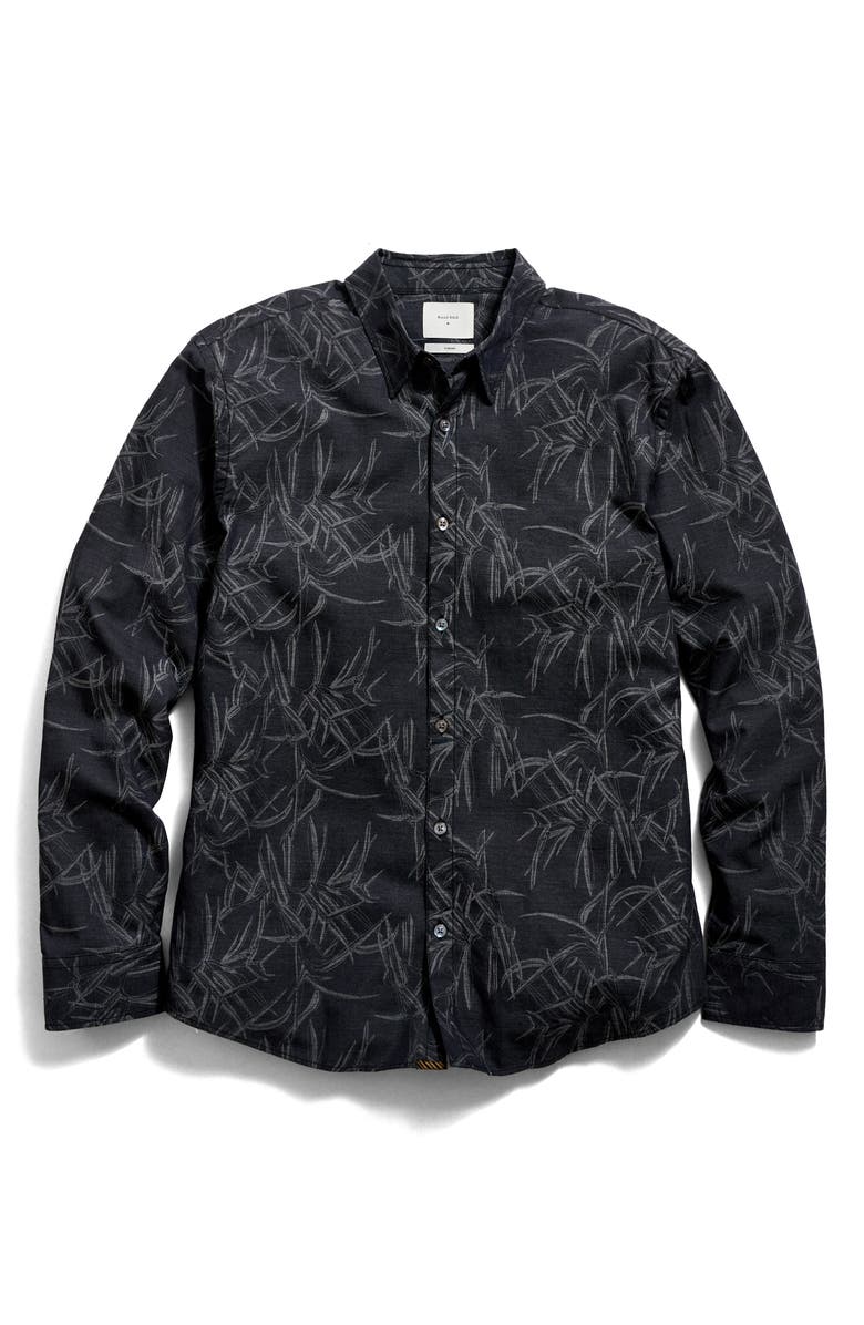 Billy Reid Mélange Reeds Wilson Button-Up Shirt, Alternate, color, Black