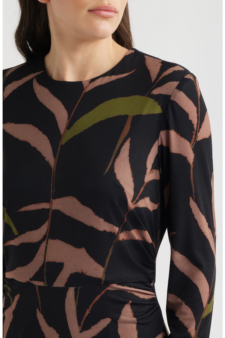 Abstract Print Long Sleeve Midi Dress, Alternate, color, BLACK MULTI
