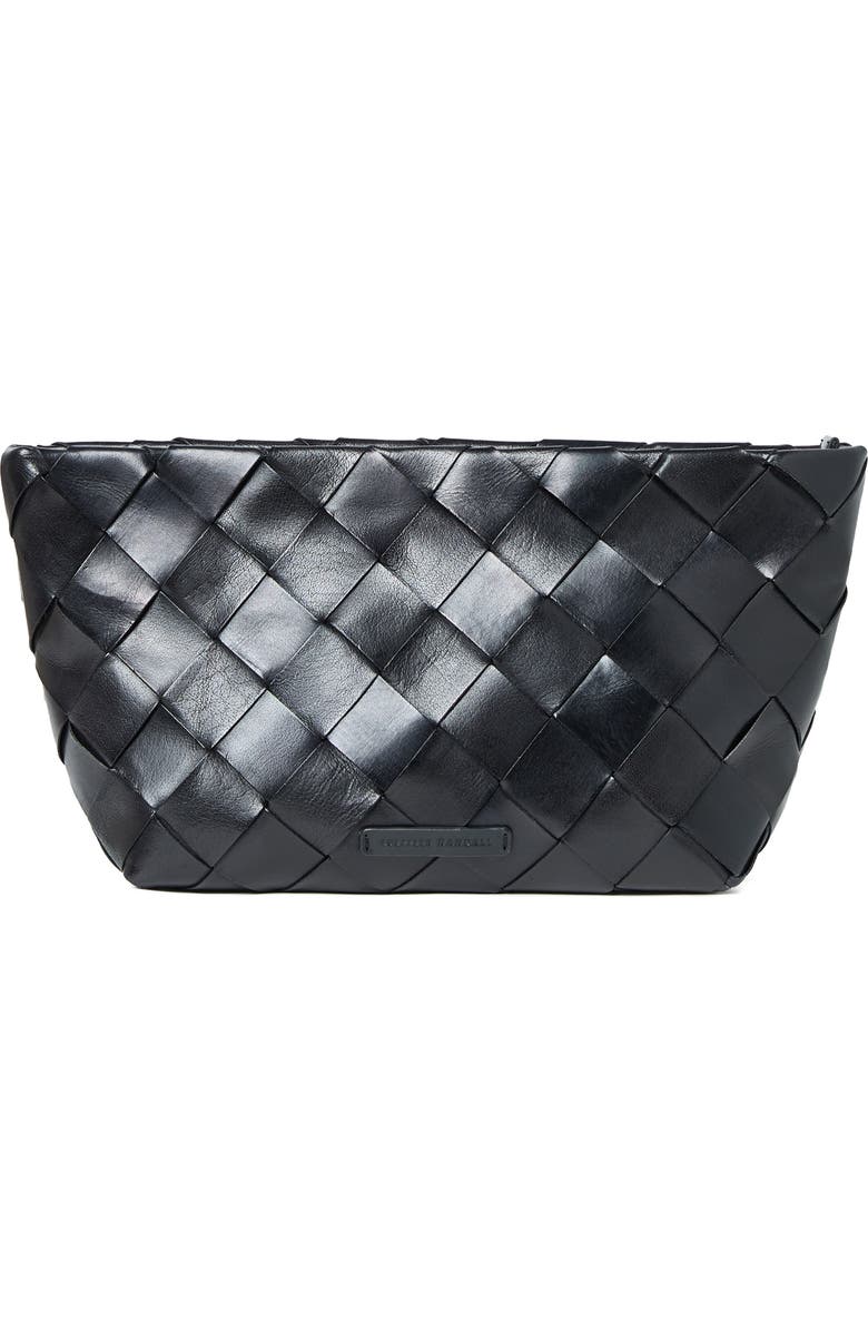 Loeffler Randall Melina Woven Leather Clutch, Main, color, Black
