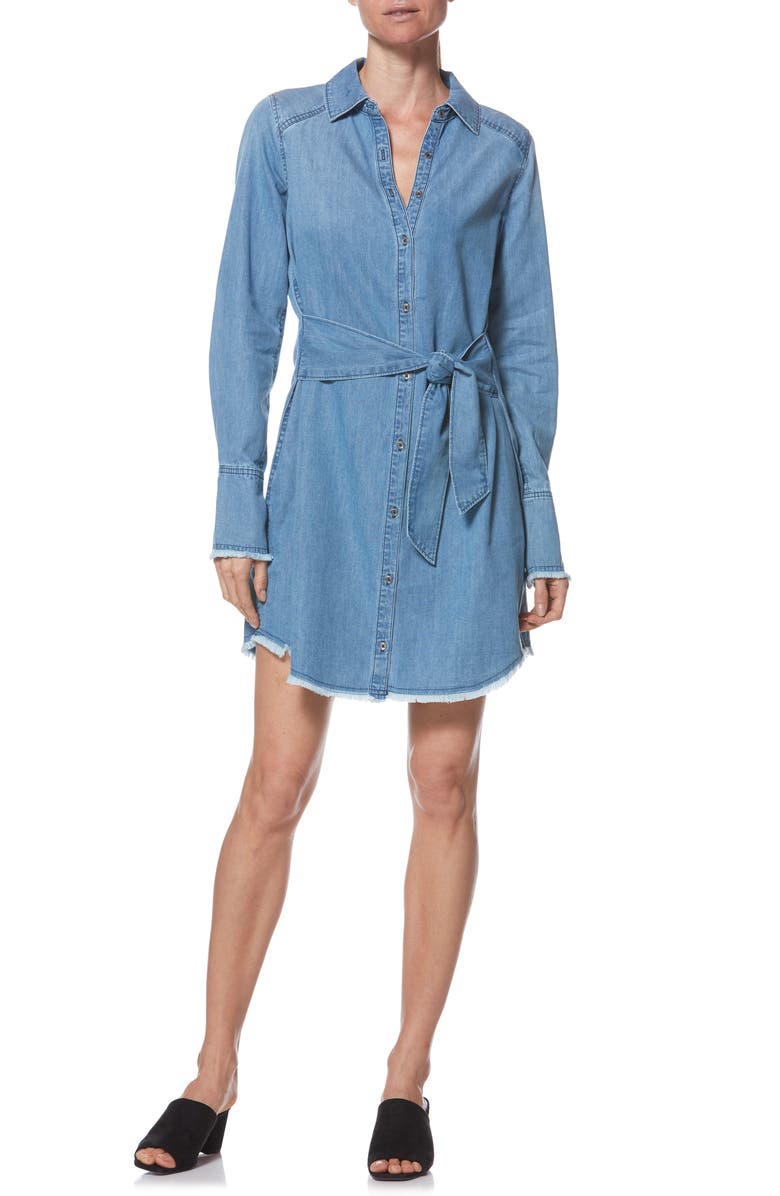 PAIGE Clemence Chambray Shirtdress, Main, color,