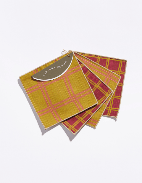 Grid Cocktail Napkins Set of 4