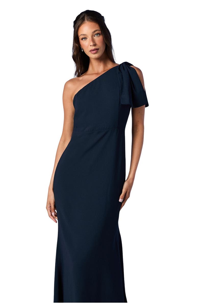 Coast One Shoulder Maxi Bridesmaid Dress, Alternate, color, Navy