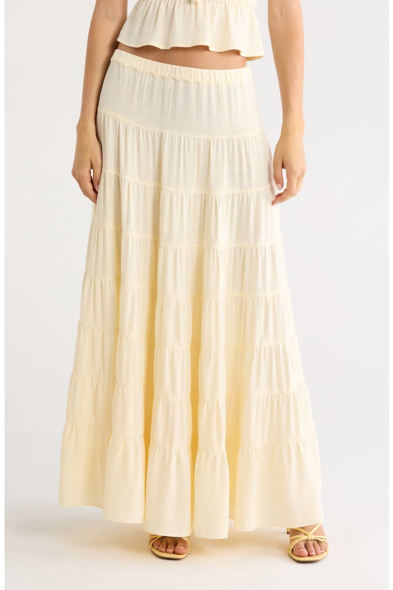 Carrie Tiered Maxi Skirt, Main, color, VANILLA
