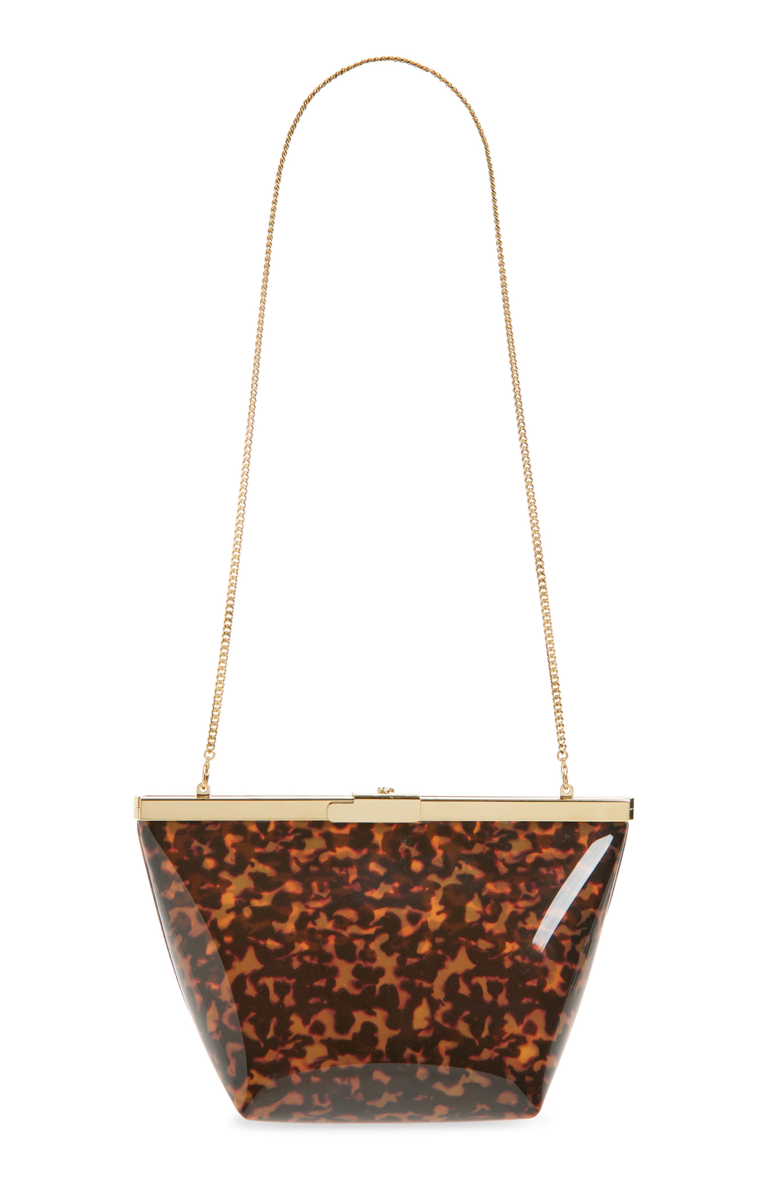 Jimmy Choo Ganache Transparent Tortoisehell Clutch, Alternate, color, Tortoiseshell