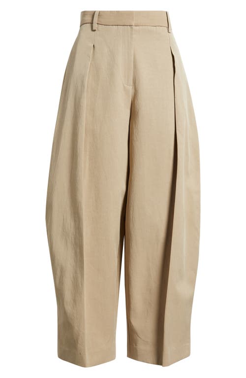 Mango Olivia Pleated Straight Leg Pants In Brown