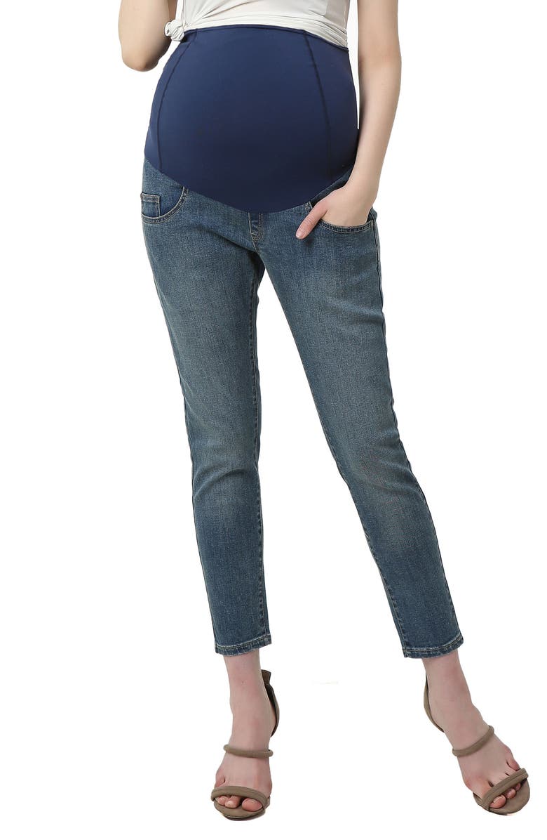 Kimi and Kai Tara Crop Maternity Skinny Jeans, Main, color, 