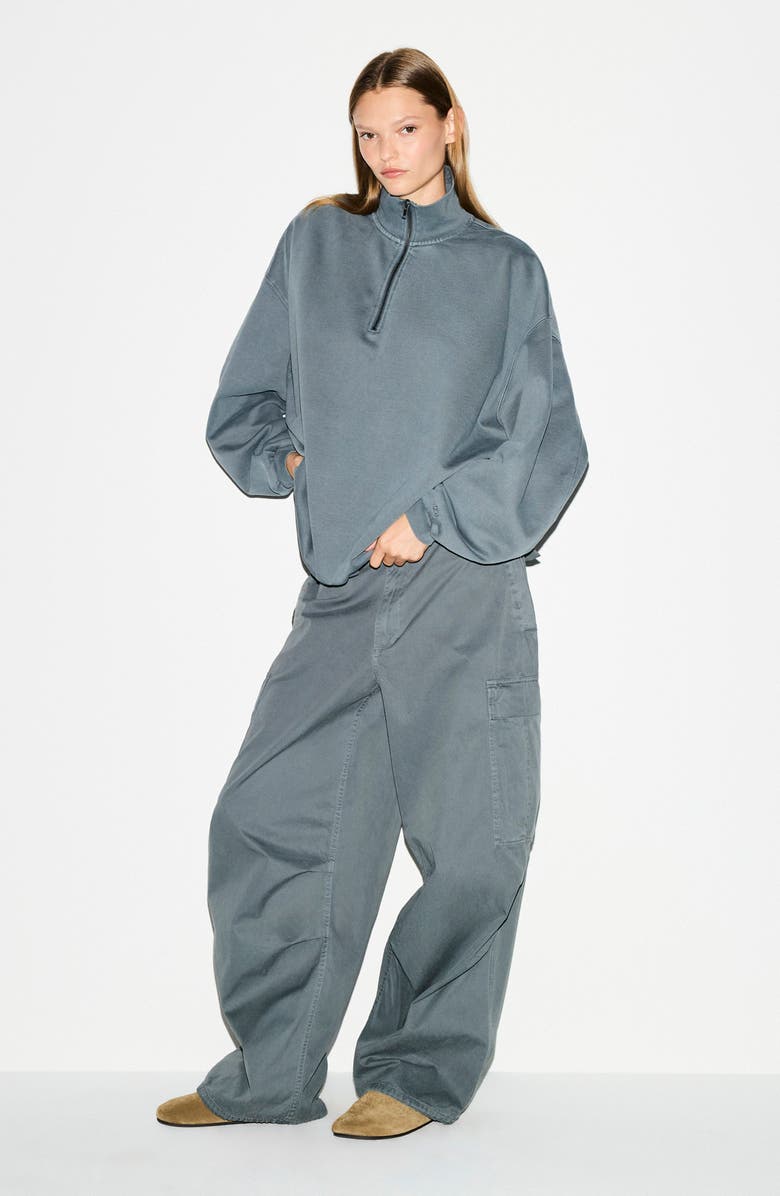 SKIMS Slouchy Half Zip Pullover, Alternate, color, Zircon