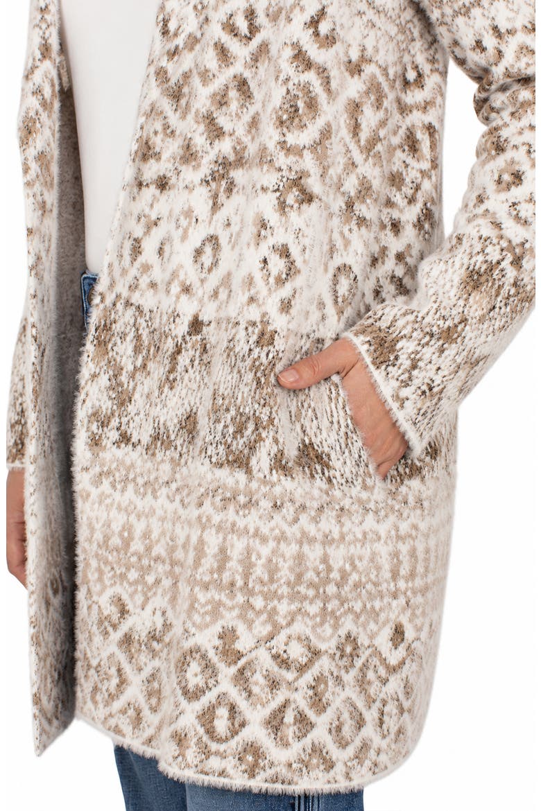 Longline Open Front Jacquard Cardigan, Alternate, color, OTML WHT SHB MX