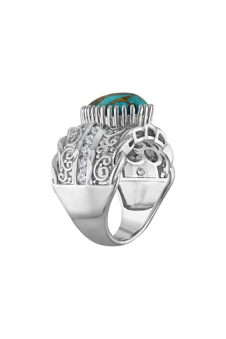 Pear Cut Turquoise Cocktail Ring, Alternate, color, TURQUOISE/ SILVER