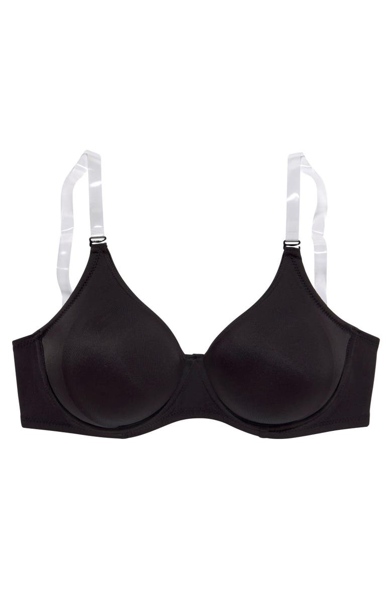 Multi Strap T-Shirt Bra, Alternate, color, Black