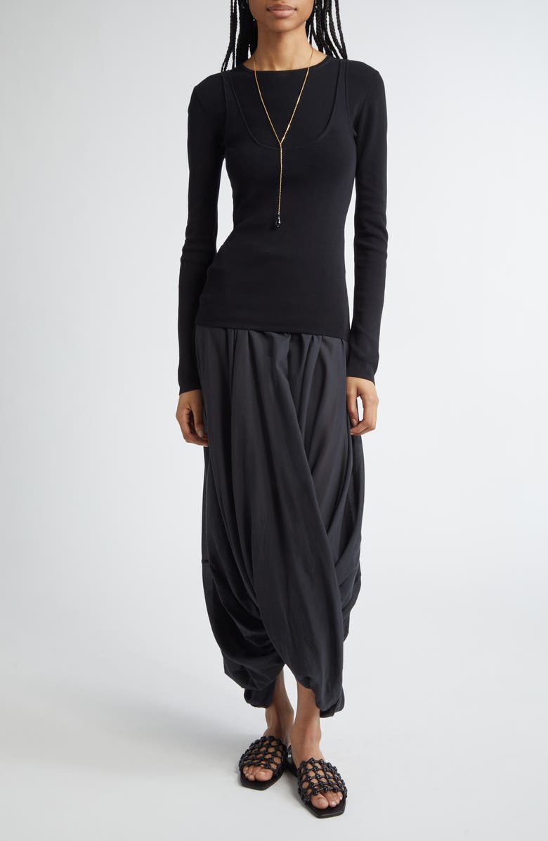 TOTEME Compact Organic Cotton Top, Alternate, color, Black