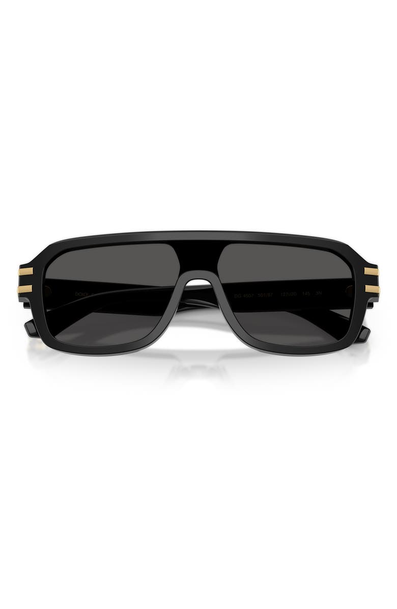 Dolce&Gabbana 127mm Pilot Sunglasses, Alternate, color, Black / Dark Grey