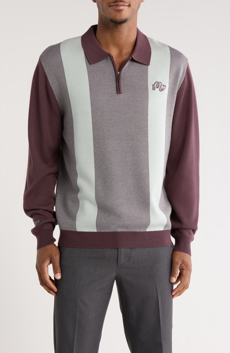 Malbon Golf Dove Colorblock Sweater, Main, color, Light Blue