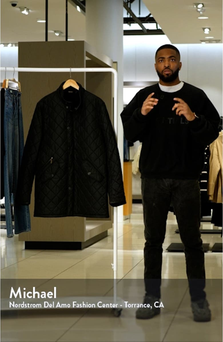 Long Powell Quilted Jacket, sales video thumbnail