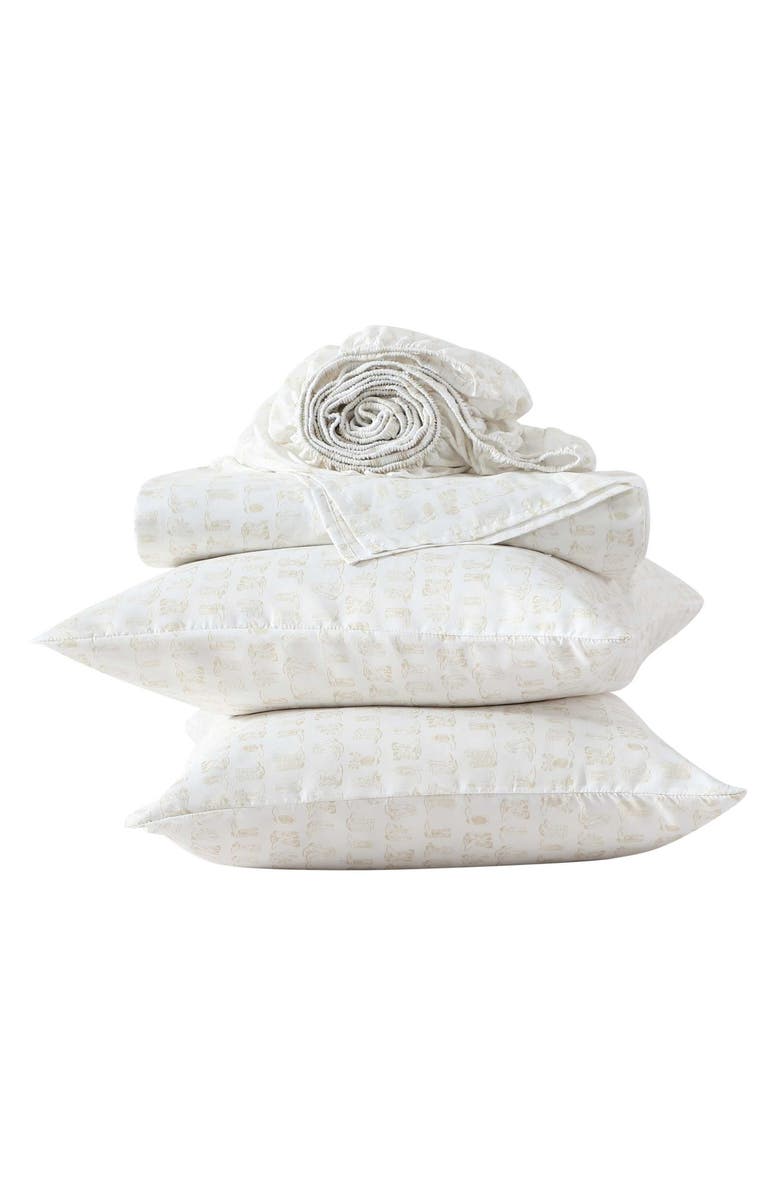 Wrangler Line Dance Print Microfiber Sheet Set, Alternate, color, Light Beige