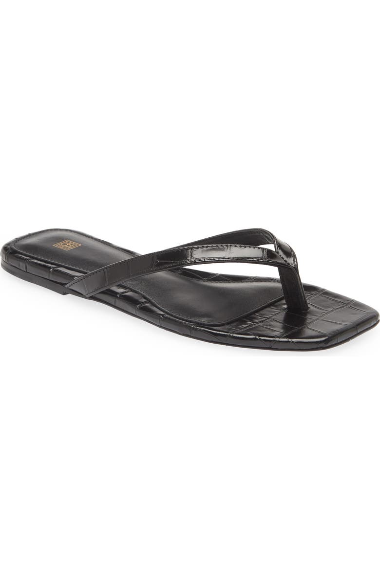 TOTEME The Flip Flop Flat, Main, color, Black Crocodile